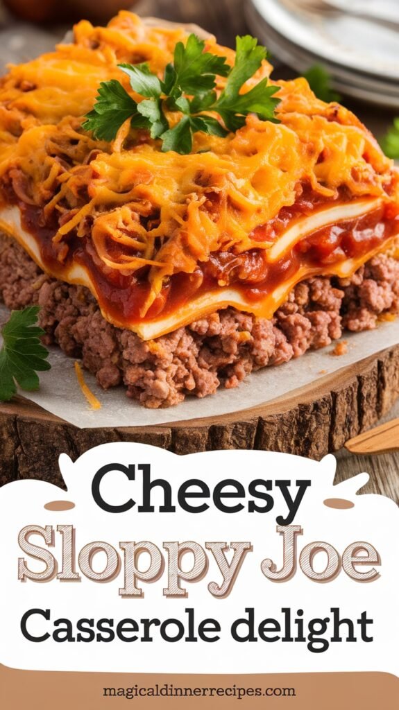 Cheesy Sloppy Joe Casserole Delight