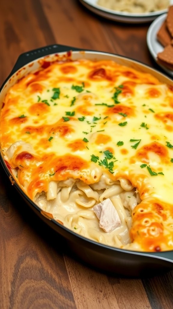 Deliciously Creamy Chicken Alfredo Bake