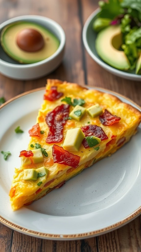 Savory Avocado and Bacon Keto Frittata Recipe