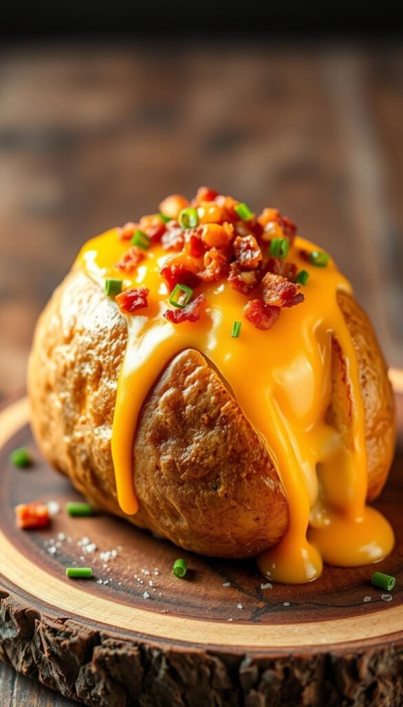 Cheesy air fryer baked potato Cheesy air fryer baked potato