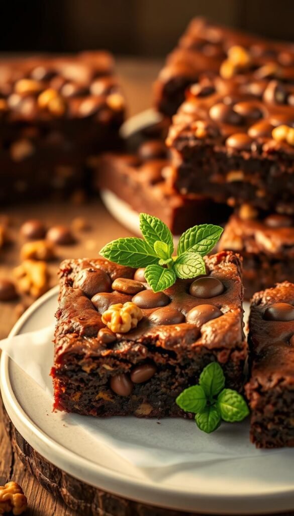 Chocolate chip brownies with nuts Chocolate chip brownies with nuts