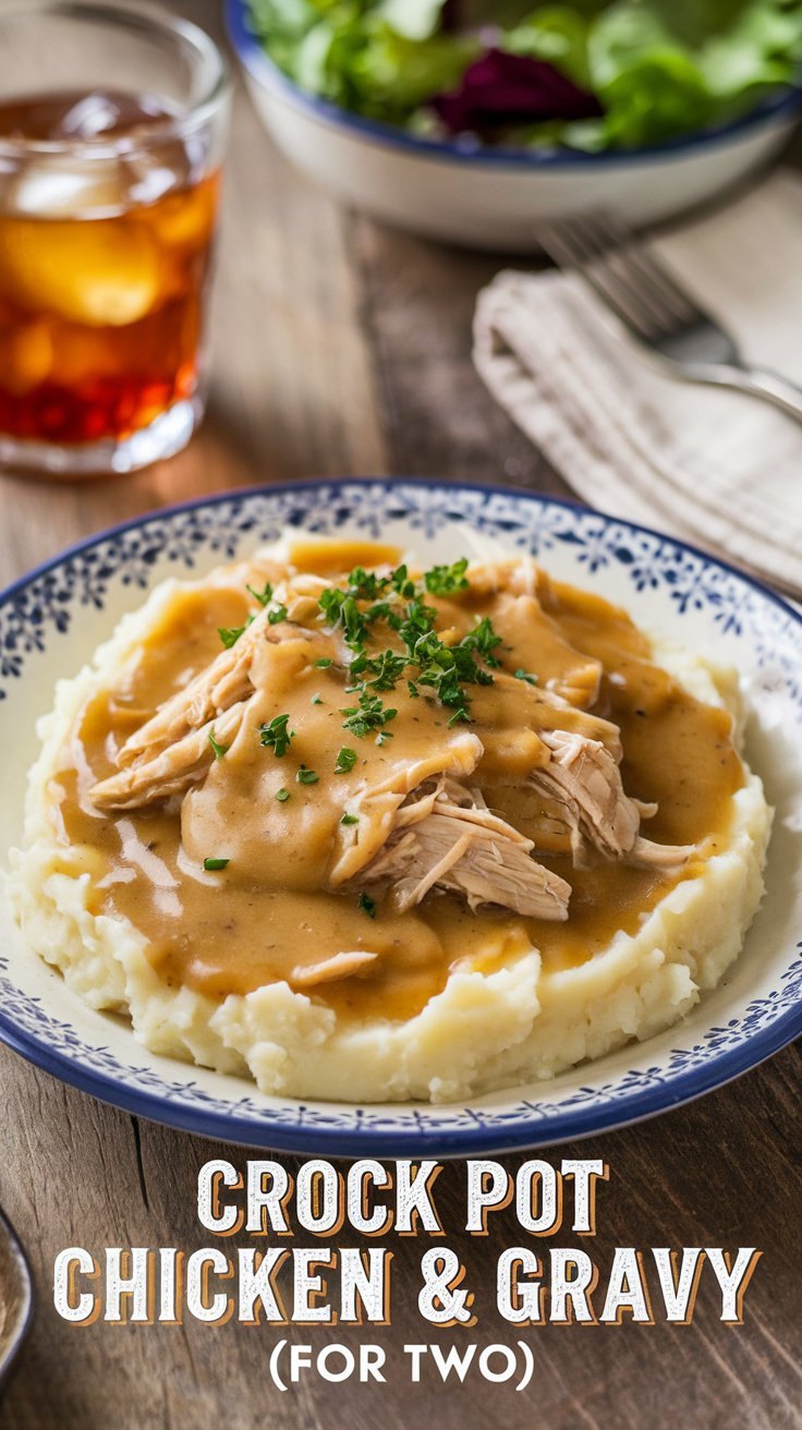 Crock Pot Chicken and Gravy for Two
