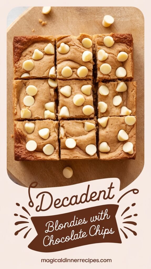 Decadent Blondies with White Chocolate Chips