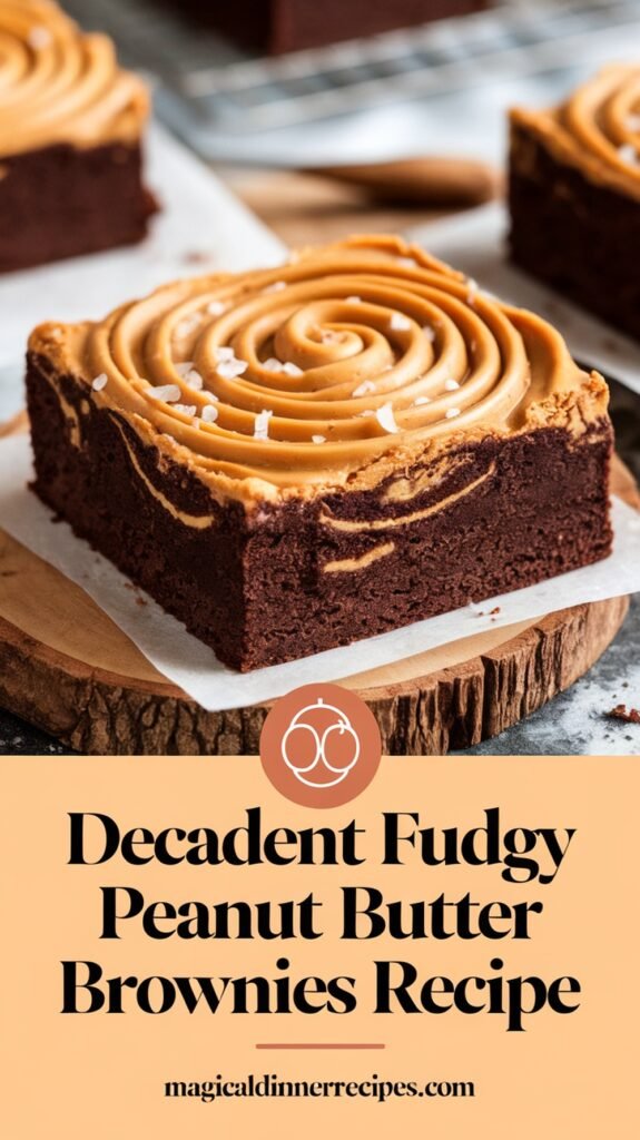 Decadent Fudgy Peanut Butter Brownies Recipe