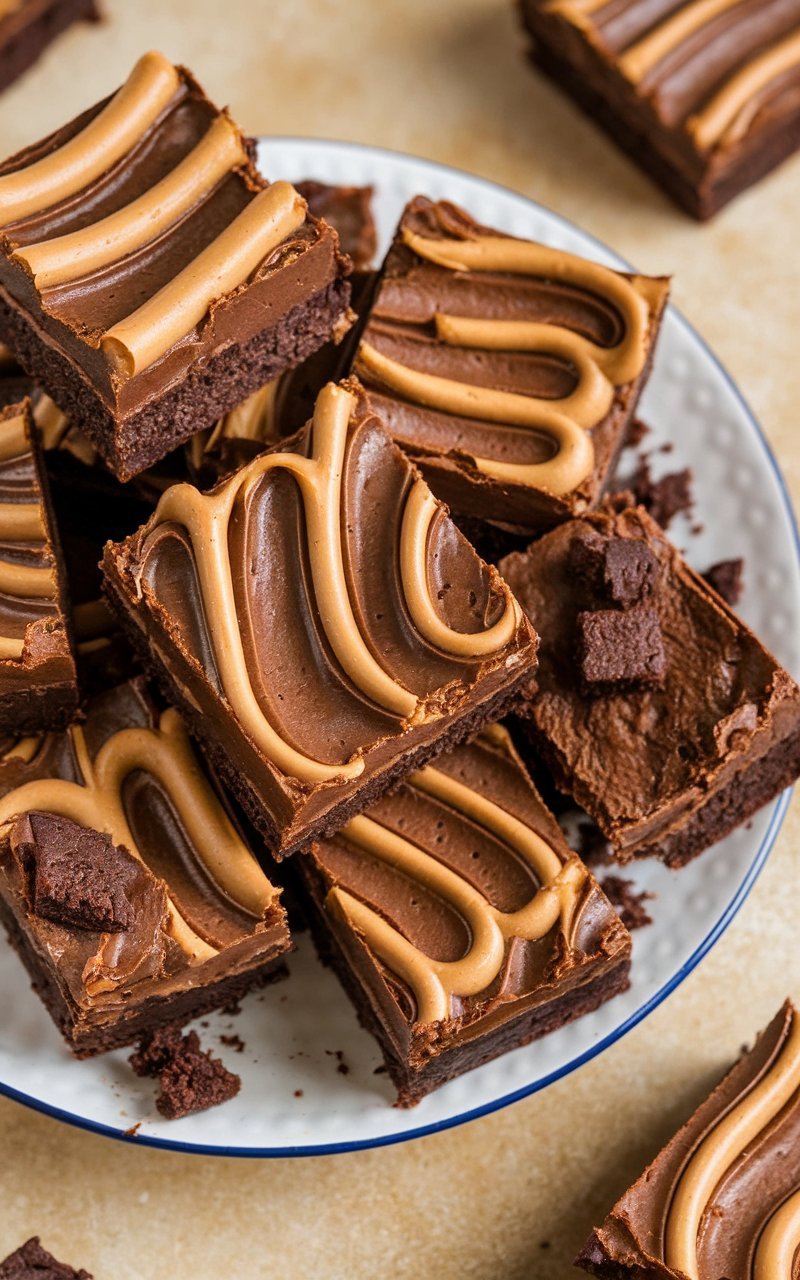 Decadent Fudgy Peanut Butter Brownies Recipe