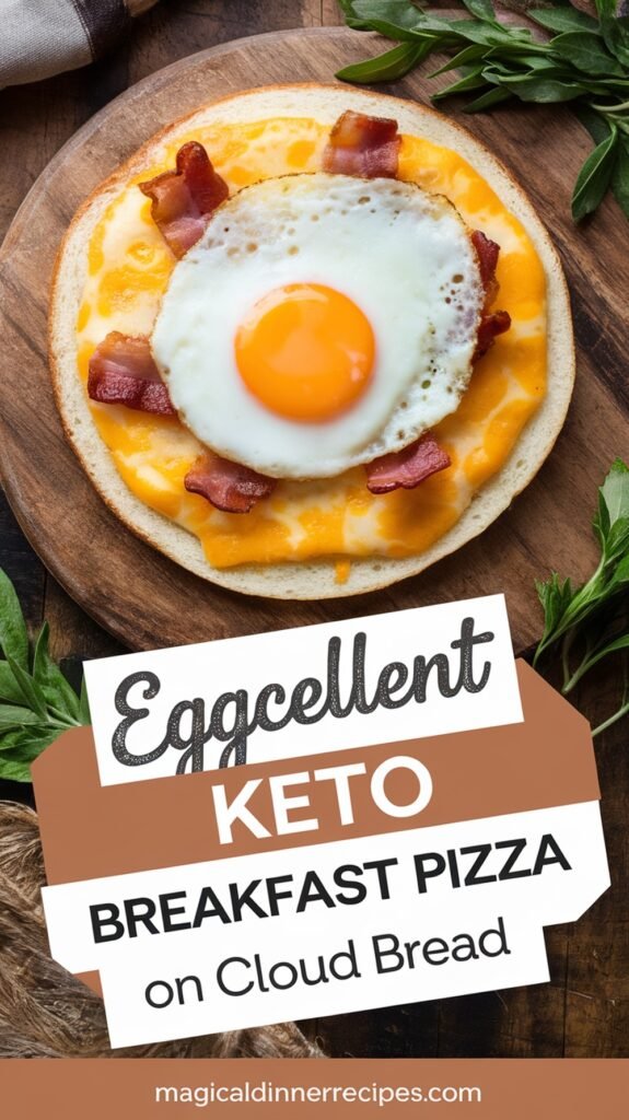 Eggcellent Keto Breakfast Pizza on Cloud Bread