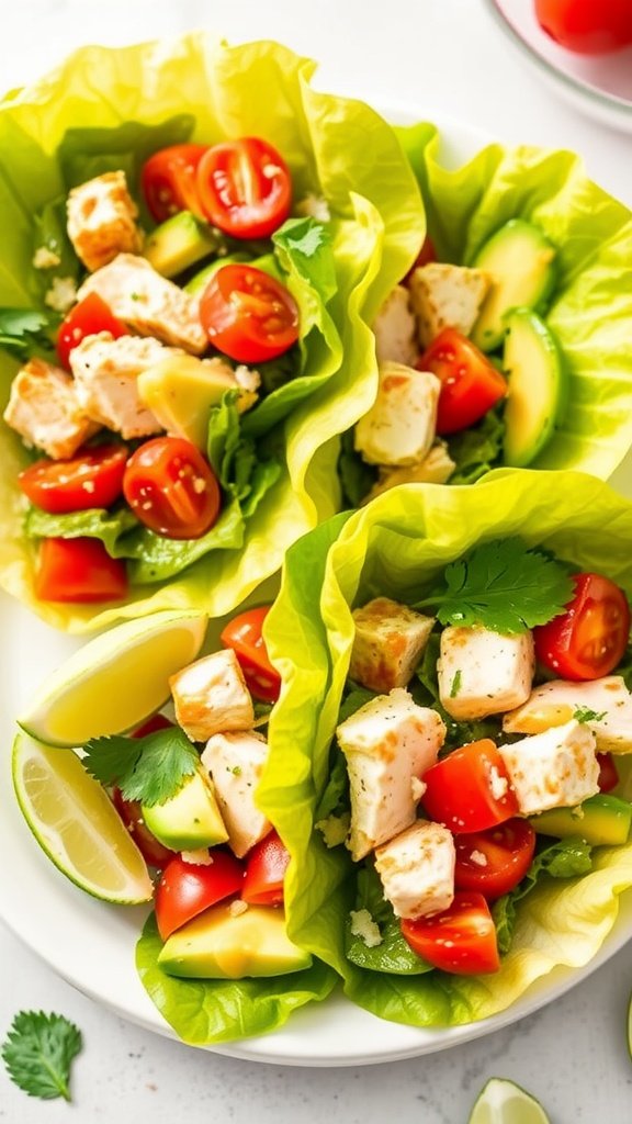 Zesty Keto Chicken Avocado Salad Wraps