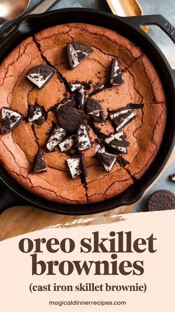 Oreo Skillet Brownies (cast iron skillet brownie)