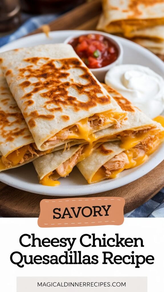 Savory Cheesy Chicken Quesadillas Recipe