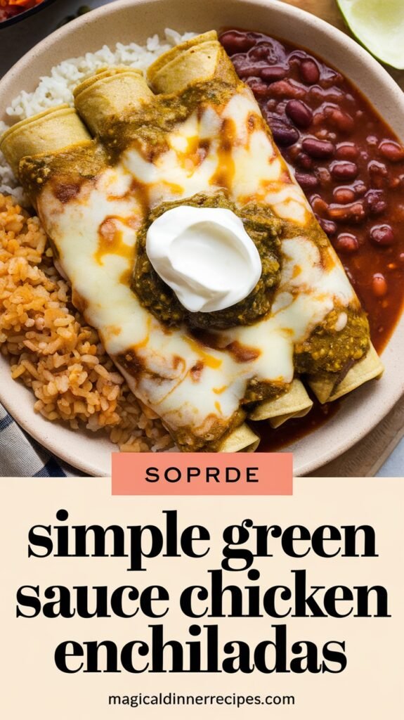 Simple Green Sauce Chicken Enchiladas
