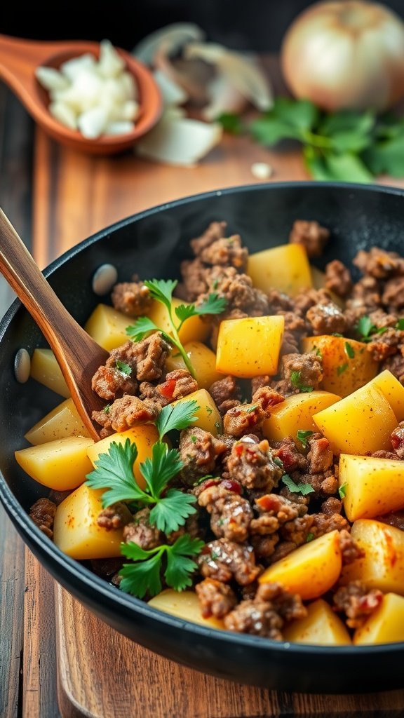 Sizzling Easy Ground Beef and Potatoes Skillet Recipe