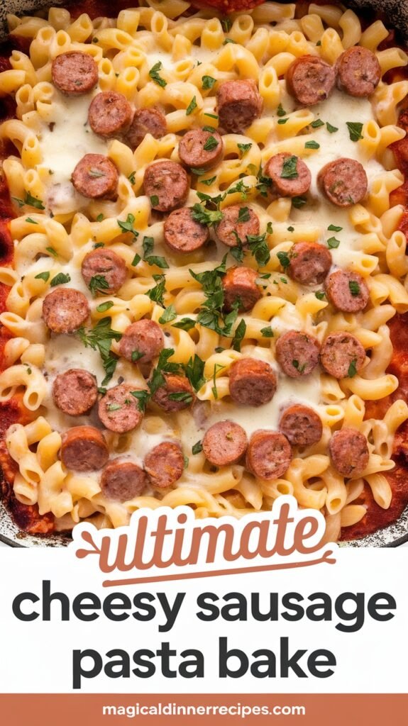 Cheesy Sausage Alfredo Pasta Bake