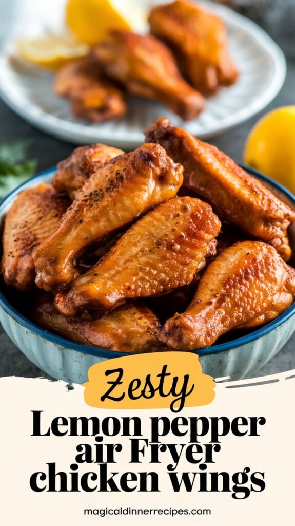 Zesty Lemon Pepper Air Fryer Chicken Wings