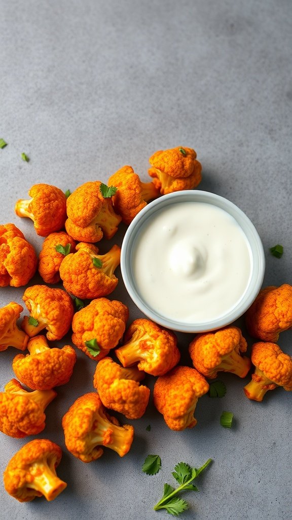 Buffalo Cauliflower Bites with Ranch Dip
