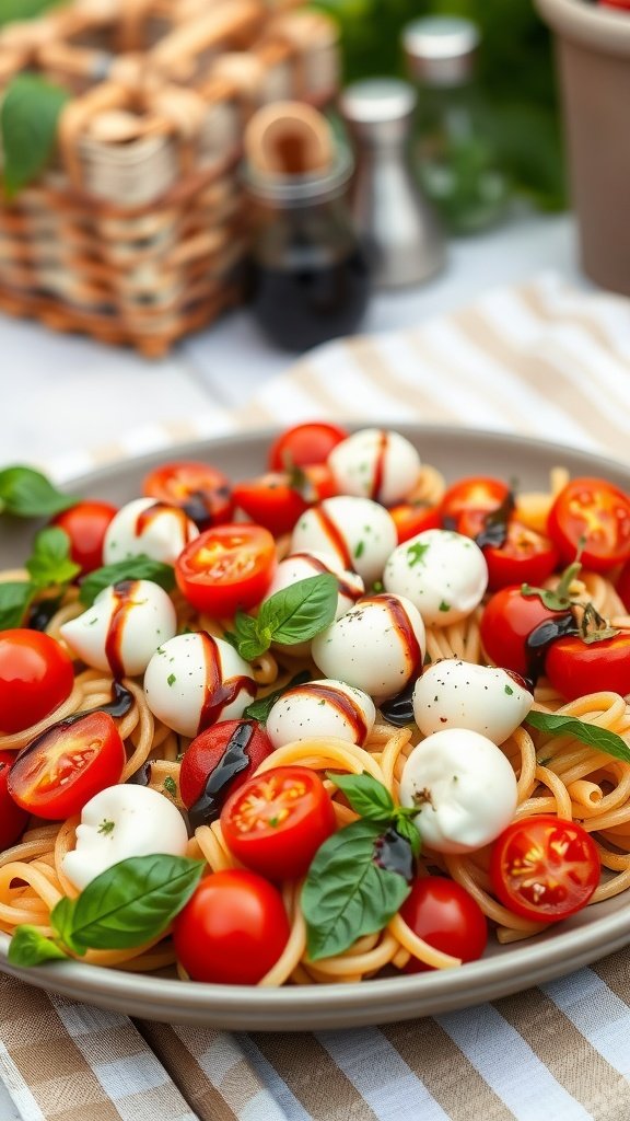 Caprese Pasta Salad with Fresh Basil