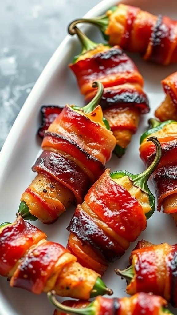 Crispy bacon-wrapped jalapeño poppers