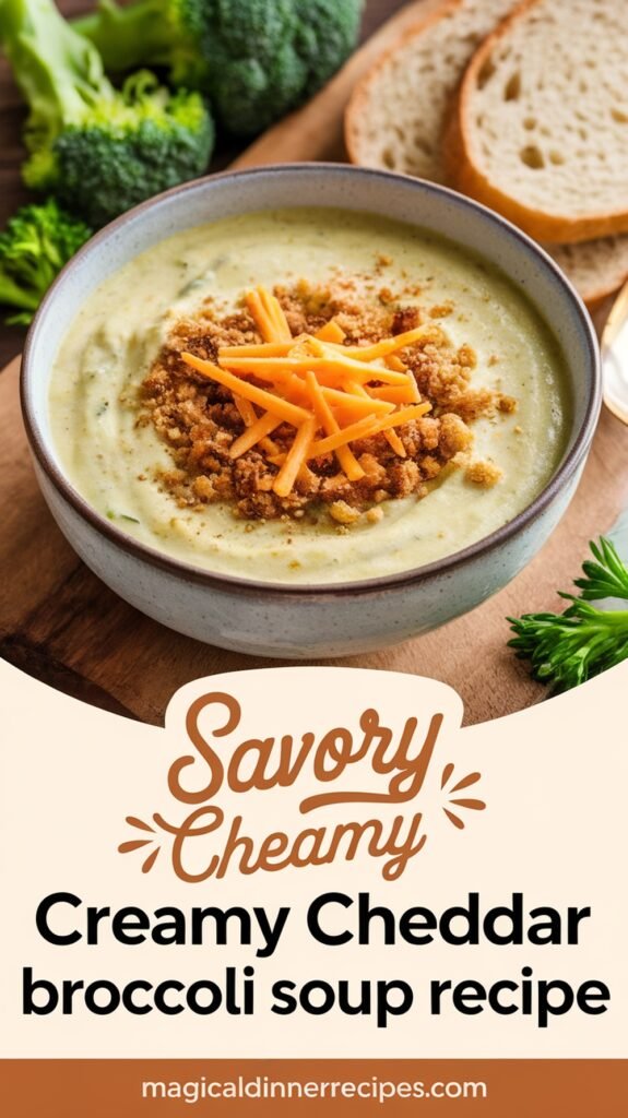 Savory Creamy Cheddar Broccoli Soup Recipe