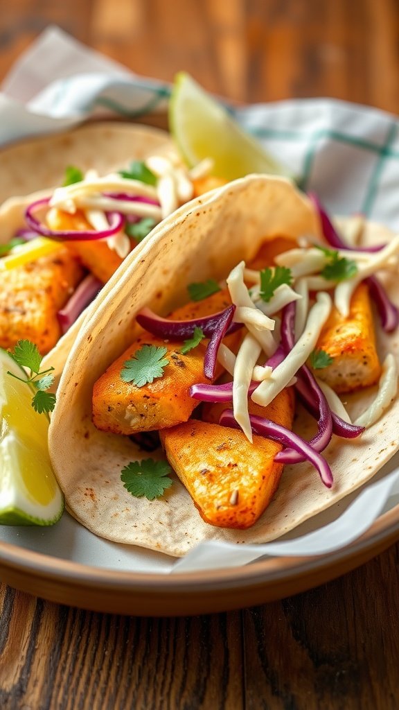 Crispy Fish Tacos with Slaw