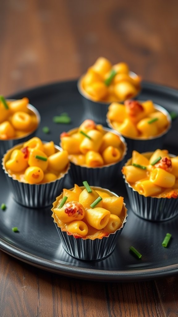 Delicious Lobster Mac and Cheese Bites in muffin tins