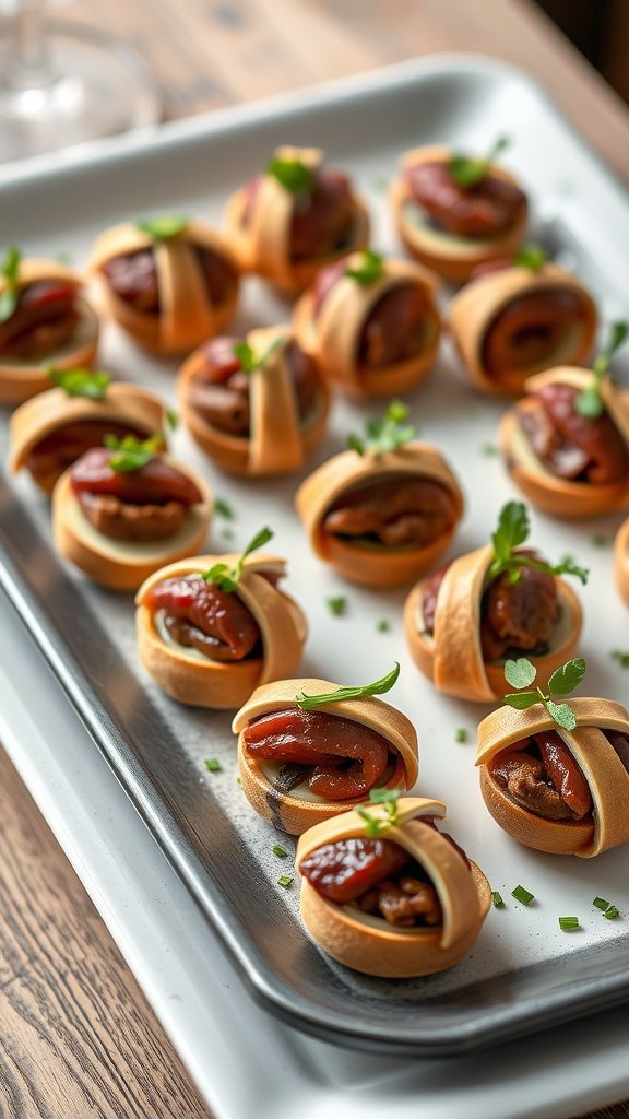Mini Beef Wellington Bites on a serving platter