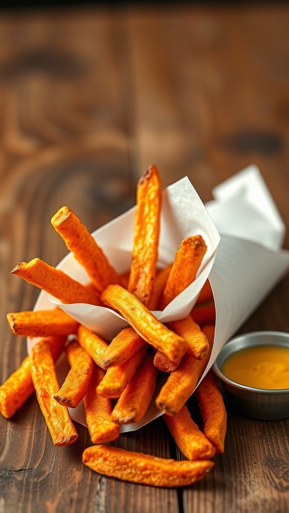 Sweet potato fries with honey mustard sauce