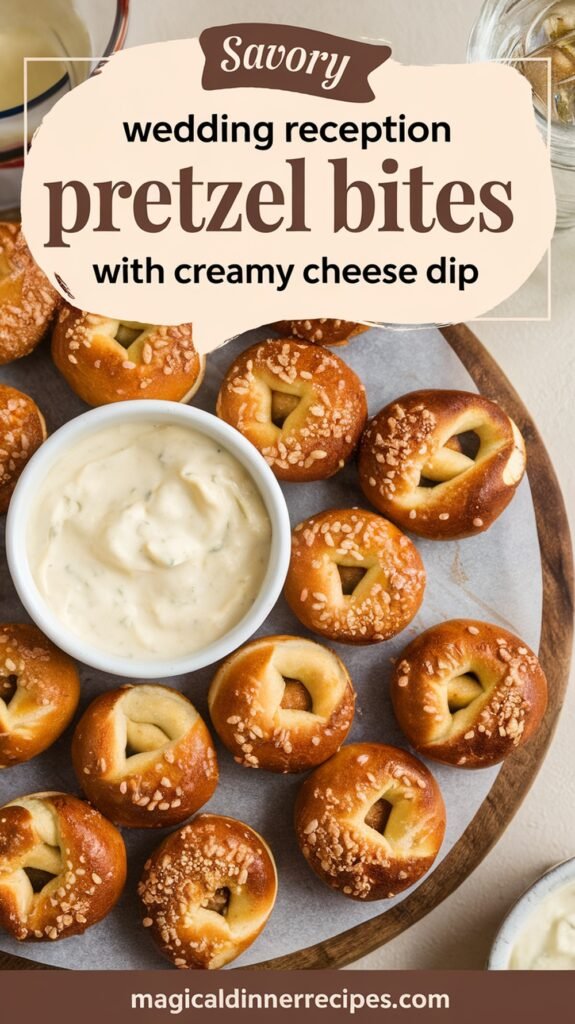 Savory Wedding Reception Pretzel Bites with Creamy Cheese Dip