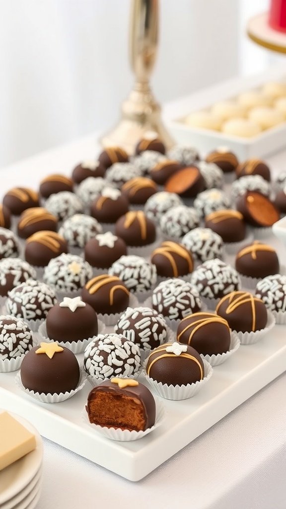 Charming chocolate truffles in an assortment of flavors and coatings.
