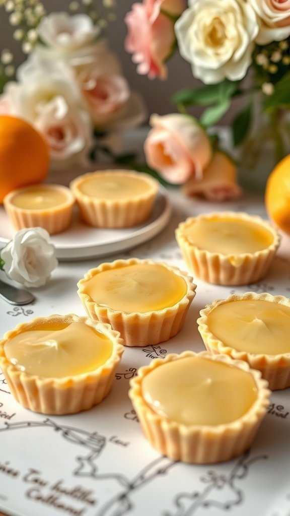 Lemon tartlets arranged elegantly on a table