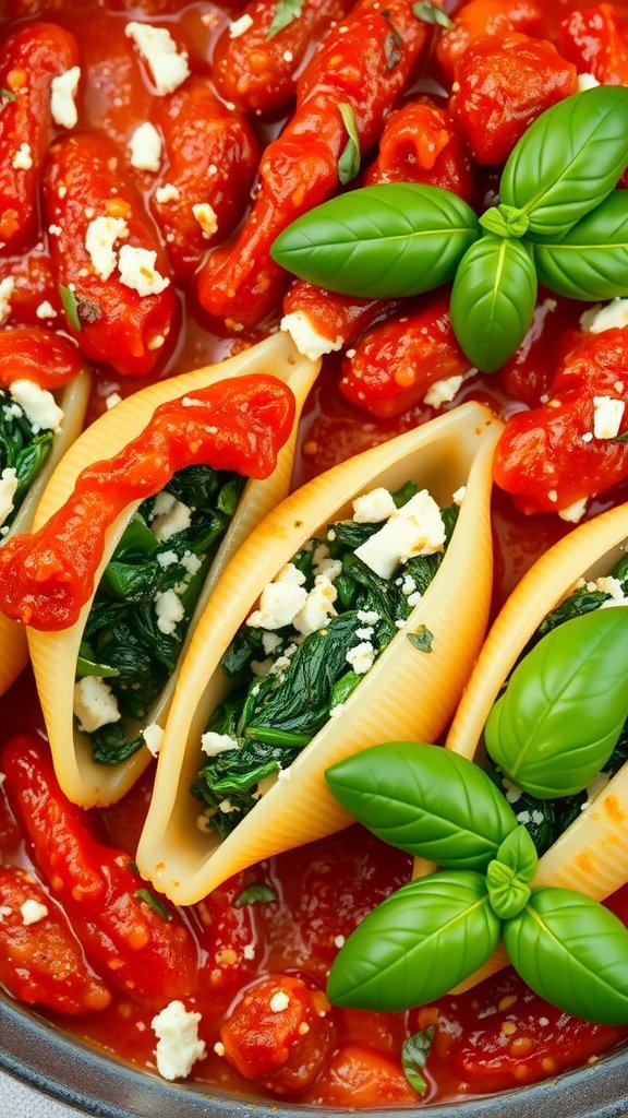 Spinach and feta stuffed shells recipe