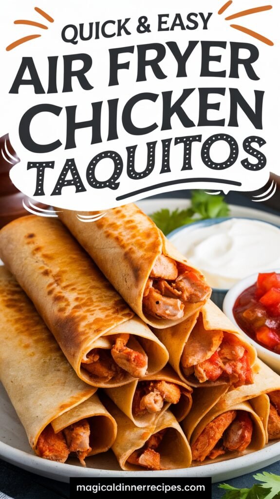 Quick & Easy Air Fryer Chicken Taquitos